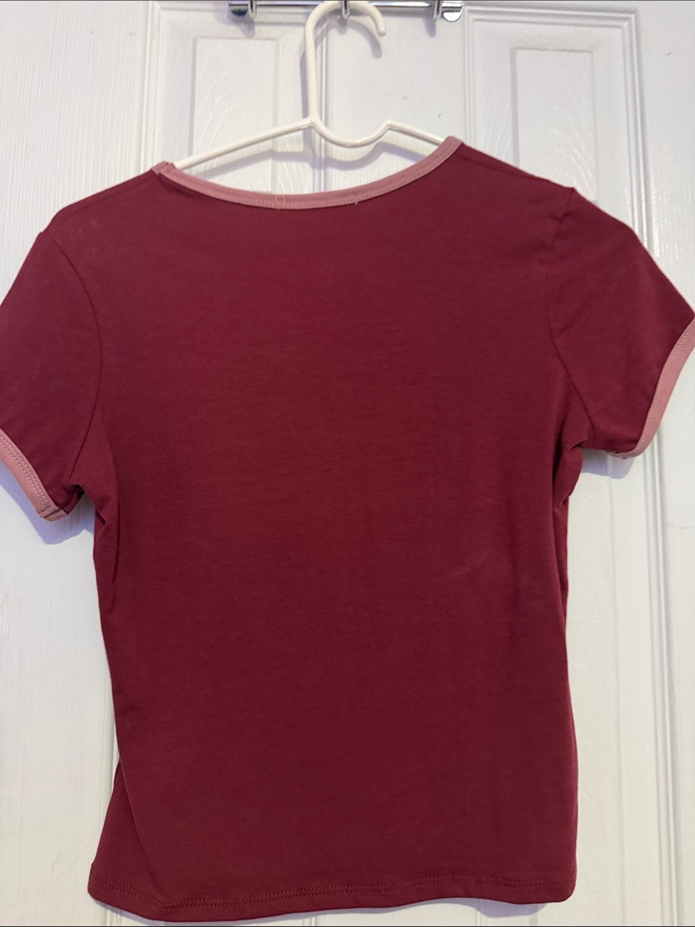 Boston Worldwide Short Sleeve Ringer Tee - Burgundy - Picture 3 of 3